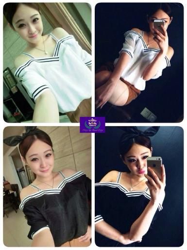 Korea เสื้อกะลาสีเปิดบ่า ( GR K0069 )